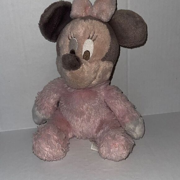 Disney Parks Pink Minnie Mouse 9” Plush Lovey Rattle for Baby infant Soft - Picture 2 of 7